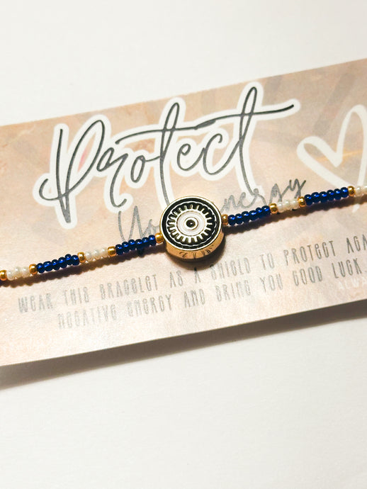 Glass Bead Evil Eye Bracelet