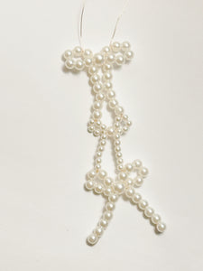 Three Medium sized pearl bow Ornament