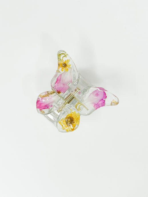 Yellow and Pink SM Butterfly Clip
