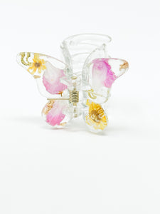 Yellow and Pink SM Butterfly Clip