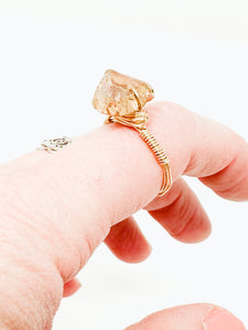 Crystal and Gold Wire Ring