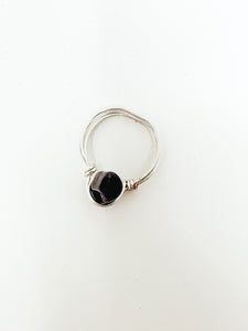 Amethyst Silver Wire Ring