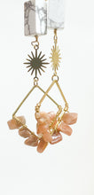 Load image into Gallery viewer, Sunstone Howlite Suns  - 14k Earring Hooks.