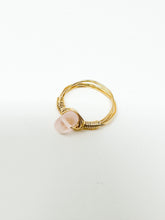 Load image into Gallery viewer, Transparent Pink SeaGlass Gold Wire Ring