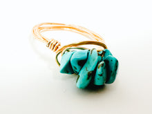 Load image into Gallery viewer, Turquoise Gold Wire Ring