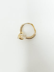 Quartz Crystal Gold Wire Ring