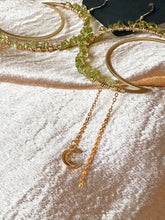 Load image into Gallery viewer, Peridot Moon Hoops-14k Earring Hooks.