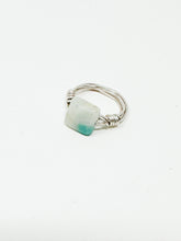 Load image into Gallery viewer, Square Blue Stone Silver Wire Ring