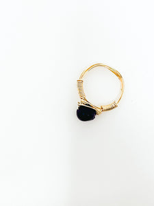 Amethyst Stone Gold Wire Ring