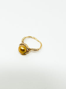 Gold Pearl Gold Wire Ring