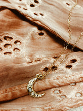 Load image into Gallery viewer, Opal Moon- Gold Filled Necklace.