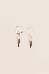 Pointed sterling silver mini hoops