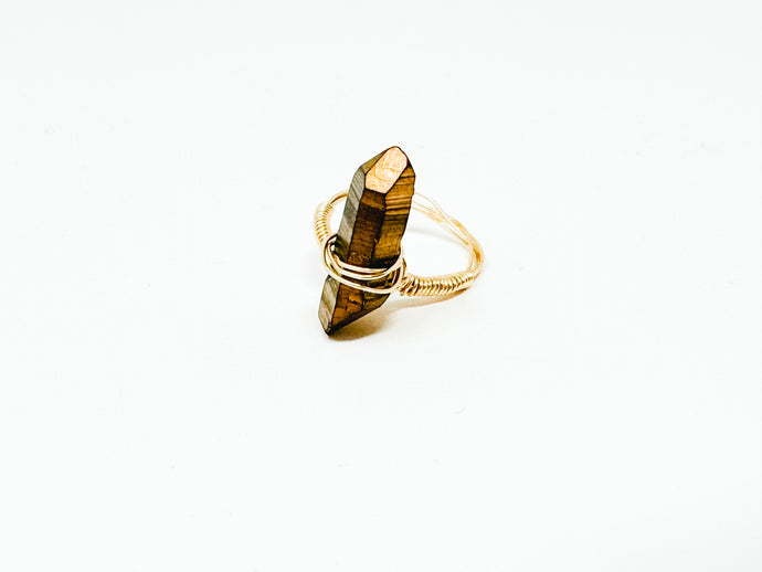 Gold Stone Gold Wire Ring