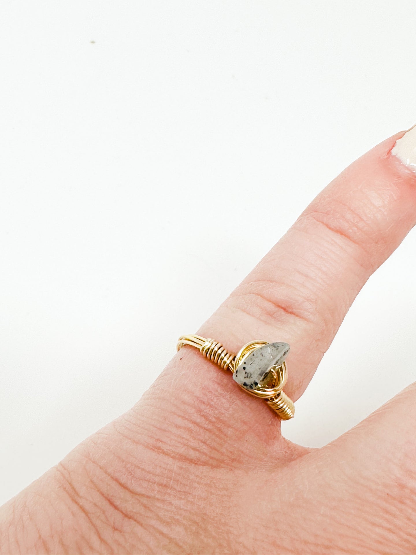 Smokey Quartz Stone Gold Wire Ring