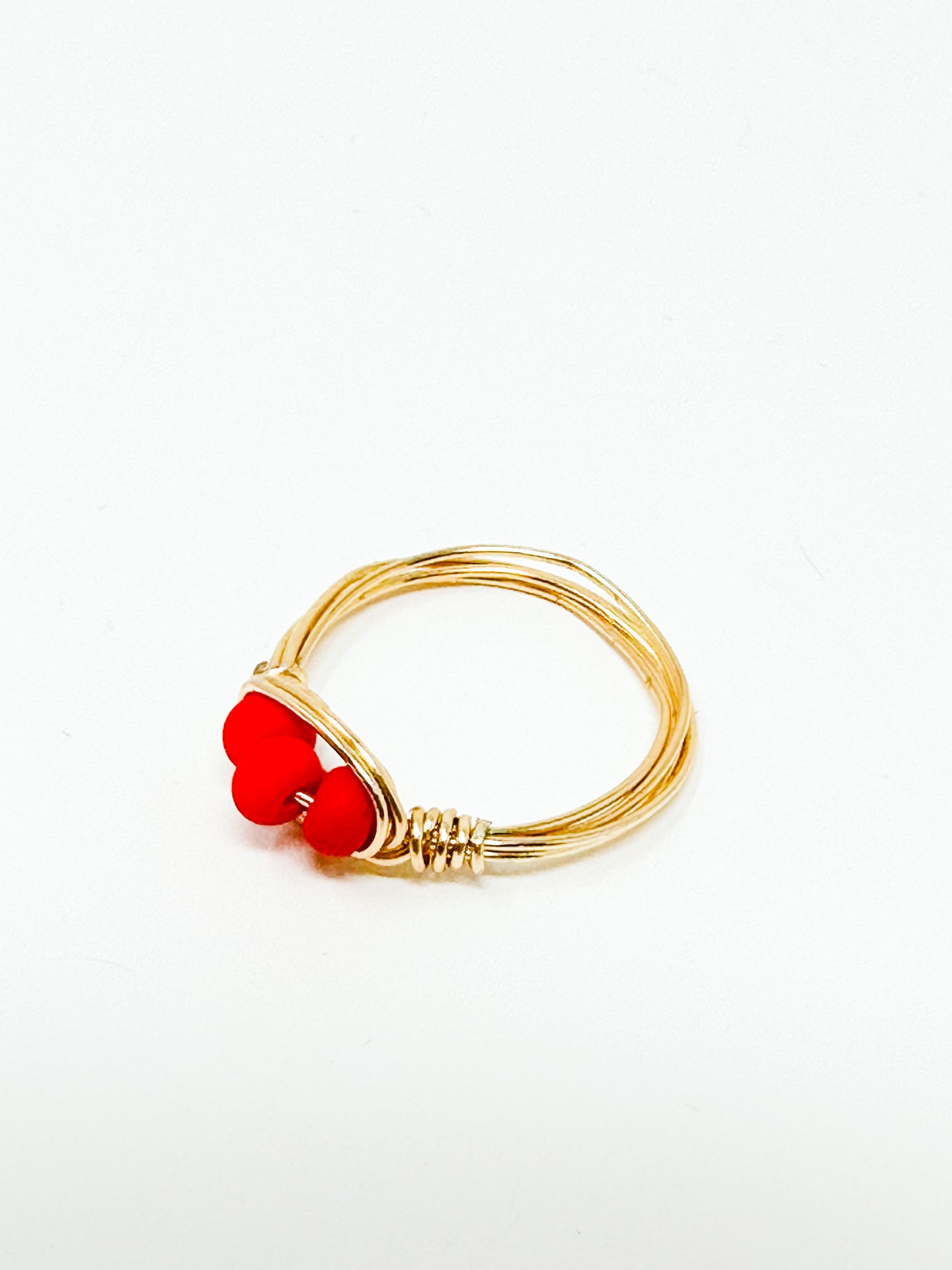 Red Stone Gold Wire Ring