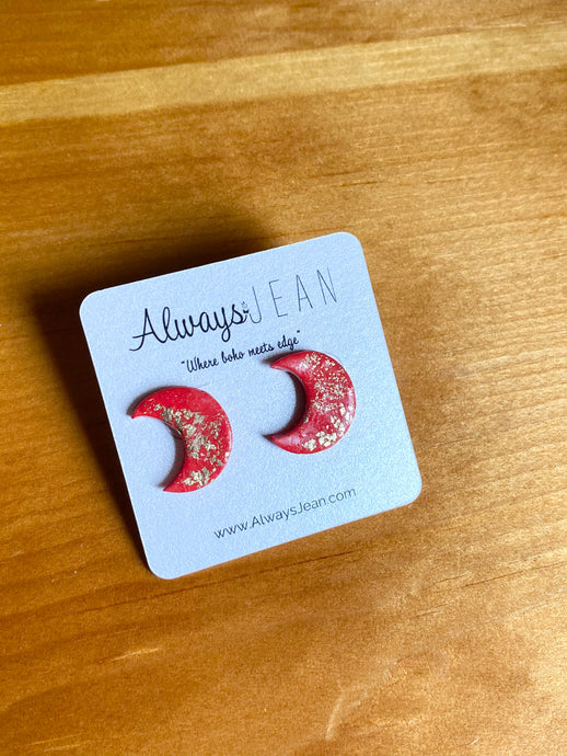Red moon studs