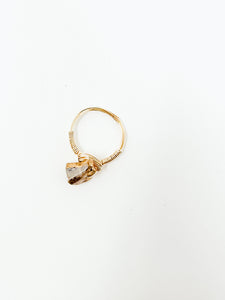 Crystal and Gold Wire Ring