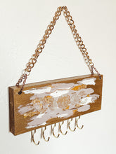 Load image into Gallery viewer, Crystal Moon Phases Painted Gold Wall Hanging- Jewelry &amp; Key display