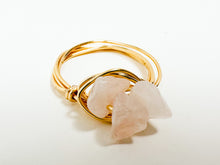 Load image into Gallery viewer, Rose Quartz Stone Gold Wire Ring