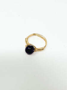 Amethyst Stone Gold Wire Ring