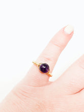 Load image into Gallery viewer, Amethyst Stone Gold Wire Ring