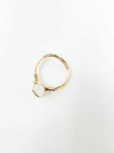 Quartz Crystal Gold Wire Ring