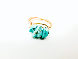 Turquoise Gold Wire Ring