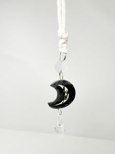 Rearview Mirror Blue flower Black Moon Sun Catcher Accessory