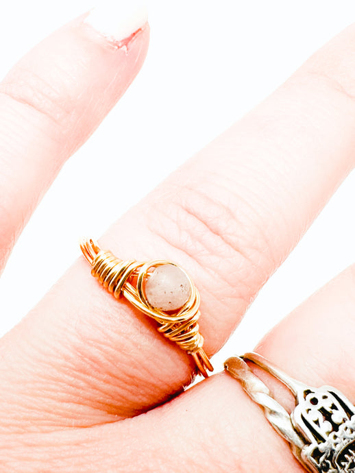 Clear Stone Gold Wire Ring