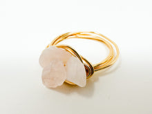 Load image into Gallery viewer, Rose Quartz Stone Gold Wire Ring