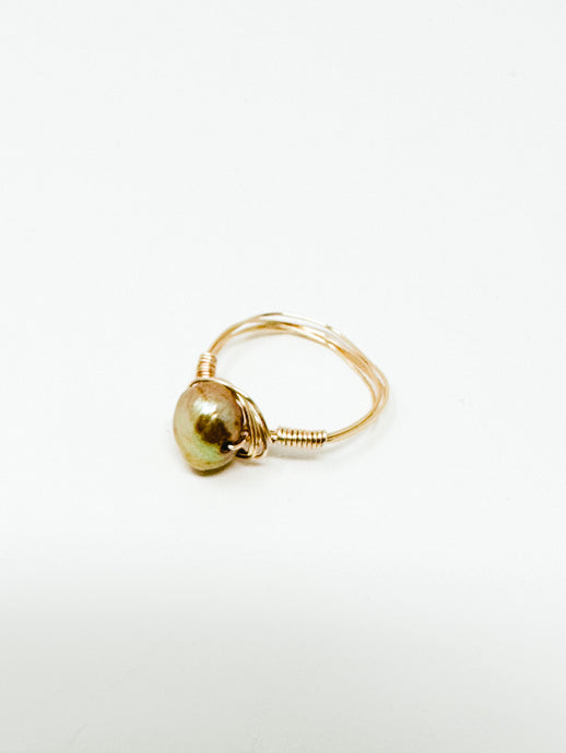 Gold Pearl Gold Wire Ring
