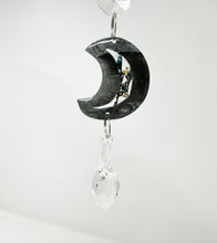 Load image into Gallery viewer, Rearview Mirror Blue flower Black Moon Sun Catcher Accessory